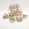 Cross-border European ceramic coffee set, electroplated cups and plates, 15-piece afternoon tea set, wedding gift, Medley 016 Specification image